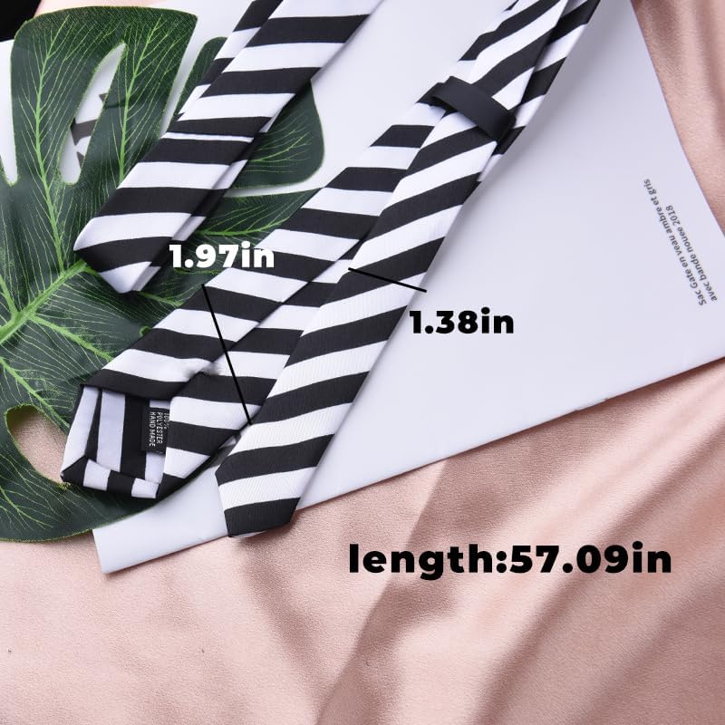 Sdopbinbin Black And White Red Striped Tie Green Blue And Black Necktie Halloween Ties for Male Cosplay Wedding Tie for Men - Image 5
